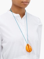 Thumbnail for your product : Aurélie Bidermann Merco Lacquered-shell Charm Necklace - Orange
