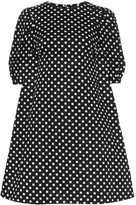 Thumbnail for your product : PASKAL clothes Polka Dot Print Flared Cotton Mini Dress
