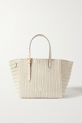 Anya Hindmarch The Neeson Square Woven Texured-leather Tote - Cream