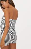Thumbnail for your product : PrettyLittleThing Monochrome Striped Bandeau Playsuit