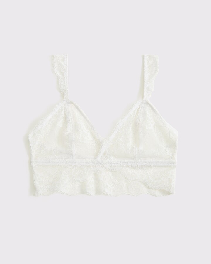 Abercrombie & Fitch Women's Lace Bralette in White - Size L