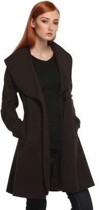ANGVNS Women's Wool Cashmere Wrap Plus Size Wool Blend Walking Coat