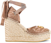Thumbnail for your product : Gucci Leather Platform Espadrille Wedges in Rose | FWRD