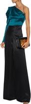 Thumbnail for your product : Cushnie One-sleeve Draped Silk-charmeuse Top