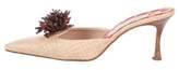 Thumbnail for your product : Manolo Blahnik Beaded Raffia Mules