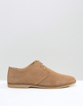 ASOS Desert Shoes in Stone Suede With Piped Edging