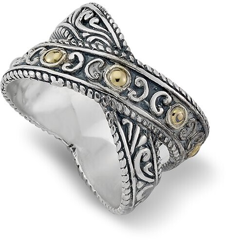 Samuel B. 18K & Silver Balinese X Ring
