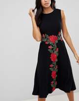 Thumbnail for your product : Traffic People Midi Dress With Rose Applique