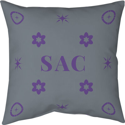 Khieu Sacramento Basketball Colors Silver Black Purple Cotton Twill Pillow 14 Inch X 14 Inch