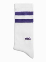 Thumbnail for your product : Topman White with Pale Purple Think Tube Socks