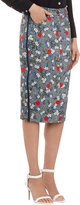 Thumbnail for your product : Opening Ceremony Wood-Print Denim Skirt