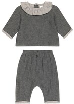 Thumbnail for your product : Il Gufo Baby cotton blouse and pants set