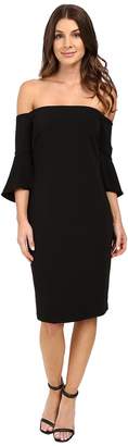Laundry by Shelli Segal Montreal Stretch Crepe Off the Shoulder Cocktail Women's Clothing
