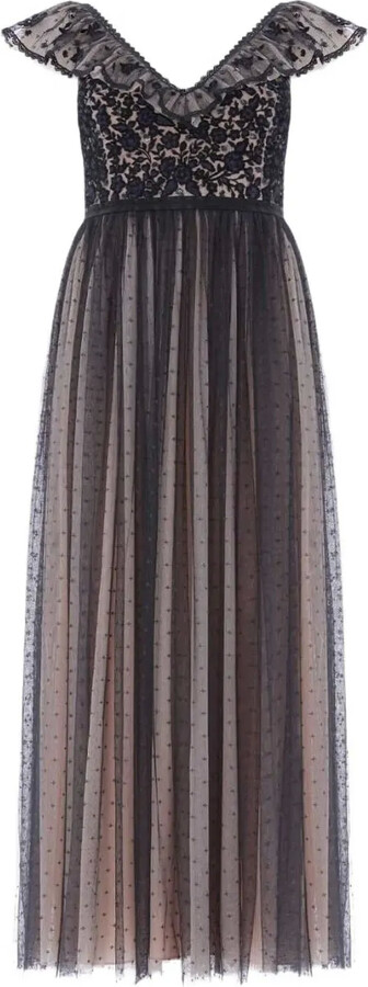 Needle & Thread Lace-Detail Ruffled Dress