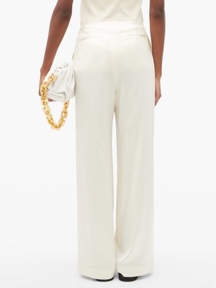 LA COLLECTION Calypso High-rise Silk Wide-leg Trousers - Ivory