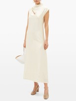 Thumbnail for your product : Jil Sander Tie-neck Charmeuse Midi Dress - Ivory