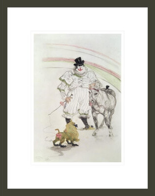 1000Museums At the Circus: performing horse and monkey by Henri de Toulouse-Lautrec -Framed Giclee Print