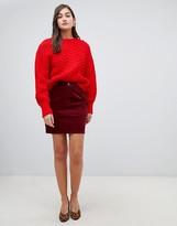 Thumbnail for your product : ASOS DESIGN cord original skirt in berry