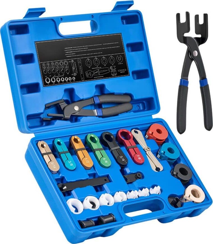 Oyezvary 26-Piece Master Quick Disconnect Tool Kit for Fuel and AC Lines, Includes Pliers and Removers for Various Vehicle Models