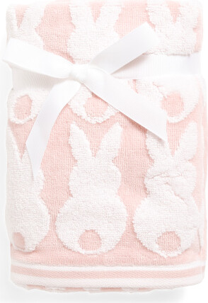 2pk Bunny Back Rows Hand Towels | Cotton