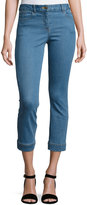Thumbnail for your product : Veronica Beard Gia Cropped Stretch Denim Jeans, Blue