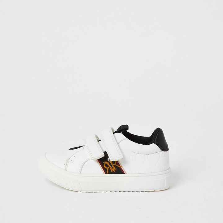 boys white velcro trainers