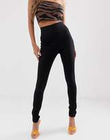 Thumbnail for your product : ASOS DESIGN pull on jeggings in clean black with wide waistband detail