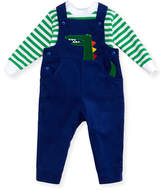 Thumbnail for your product : Florence Eiseman Alligator Corduroy Overalls w/ Striped Crewneck Shirt, Size 6-24 Months