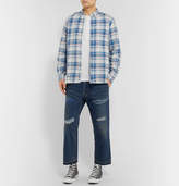 Thumbnail for your product : Beams Button-Down Collar Checked Cotton And Linen-Blend Twill Shirt