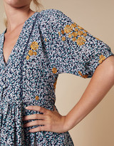 Thumbnail for your product : Monsoon Ditsy Floral Embroidered Shirt Dress in Sustainable Viscose Ivory