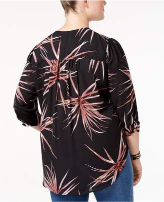 Melissa McCarthy Trendy Plus Size Lace-Up Top