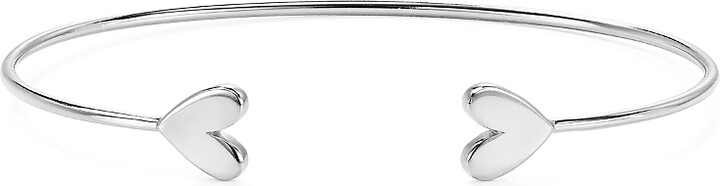 Argentovivo Heart Cuff Bracelet