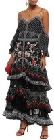Thumbnail for your product : Camilla Cold-shoulder Tiered Printed Silk Crepe De Chine Maxi Dress