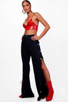 Thumbnail for your product : boohoo Tall Popper Side Trousers