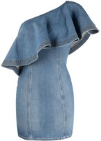 Thumbnail for your product : Elisabetta Franchi One-Shoulder Denim Mini Dress