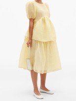 Thumbnail for your product : Cecilie Bahnsen Malika Tie-side Silk-blend Organza Midi Skirt - Yellow