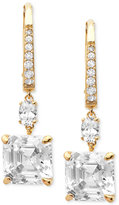 Thumbnail for your product : Crislu 18k Gold Over Sterling Silver Cushion-Cut Cubic Zirconia Drop Earrings (2-3/4 ct. t.w.)