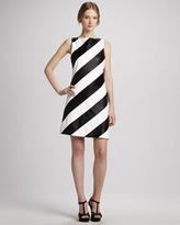 Thumbnail for your product : Alice + Olivia Paige Striped Leather Shift Dress