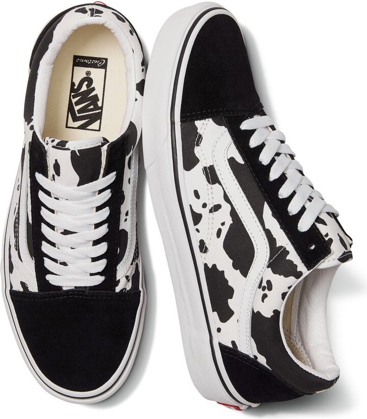 Vans Customs Cow Print Old Skool ShopStyle Low Top Sneakers