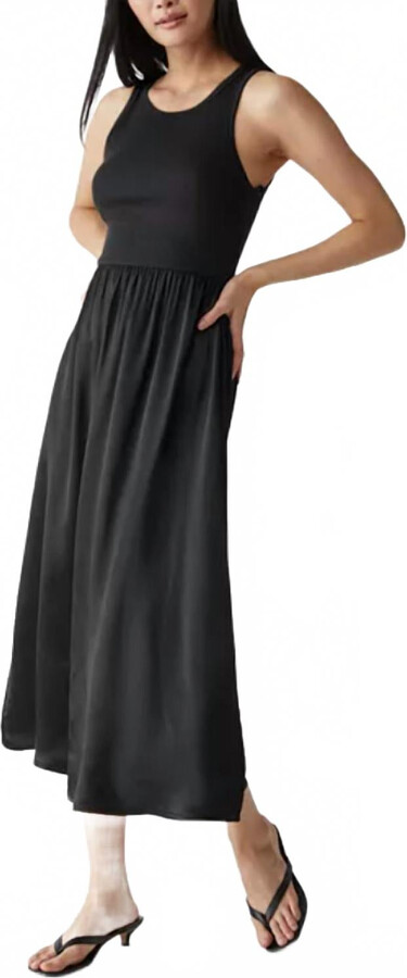 Michael Stars Bridgette Mixed Media Dress In Black