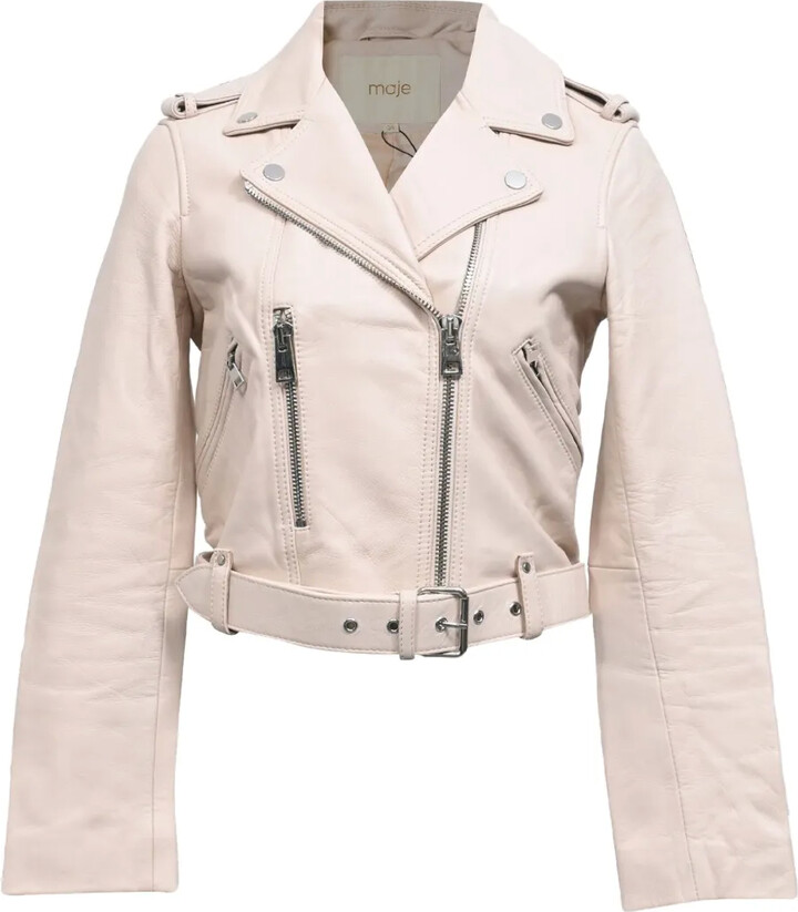 Maje Zipped Belted Biker Jacket