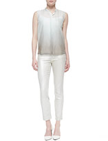 Thumbnail for your product : Elie Tahari Diedre Coated Silver Jeans