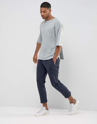 ASOS Extreme Oversized Boxy 3/4 Sleeve T-Shirt With Boat Neck And Wide Sleeves