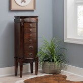 Thumbnail for your product : Verona Traditional Wood 6 Lined drawer Top Lift Side Open Jewelry Armoire Espresso - Powell