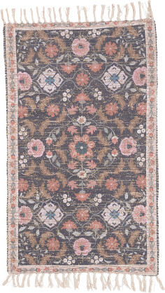 TJMAXX 27In X 45In Vintage Floral Trellis Scatter Rug, Cotton/Polyester