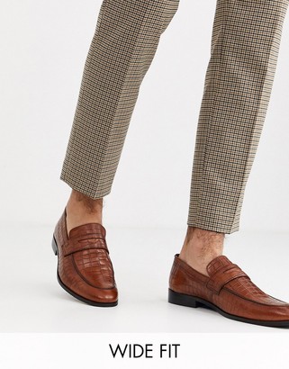 wide fit tan loafers