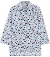 Marni - Floral-print Washed Cotton-poplin Shirt - Blue