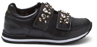 Dolce & Gabbana Black Trainers with Gold Embellished Straps