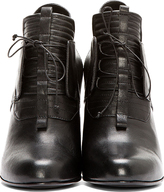 Thumbnail for your product : Damir Doma Black Leather Lace-Up Fiore Wedge Boots