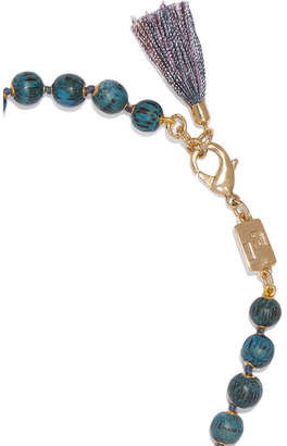 Rosantica Havana Tasseled Beaded Gold-tone Necklace - Purple